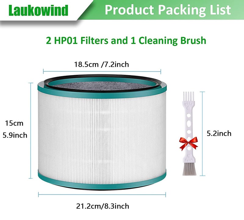 Laukowind 2 Pack Air Purifier Filter Replacements for Dyson HP01, HP02, DP01 Desk Purifiers - Compatible with Part # 968125-03 - Image 2